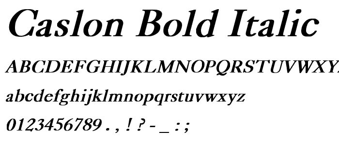 Caslon Bold Italic font